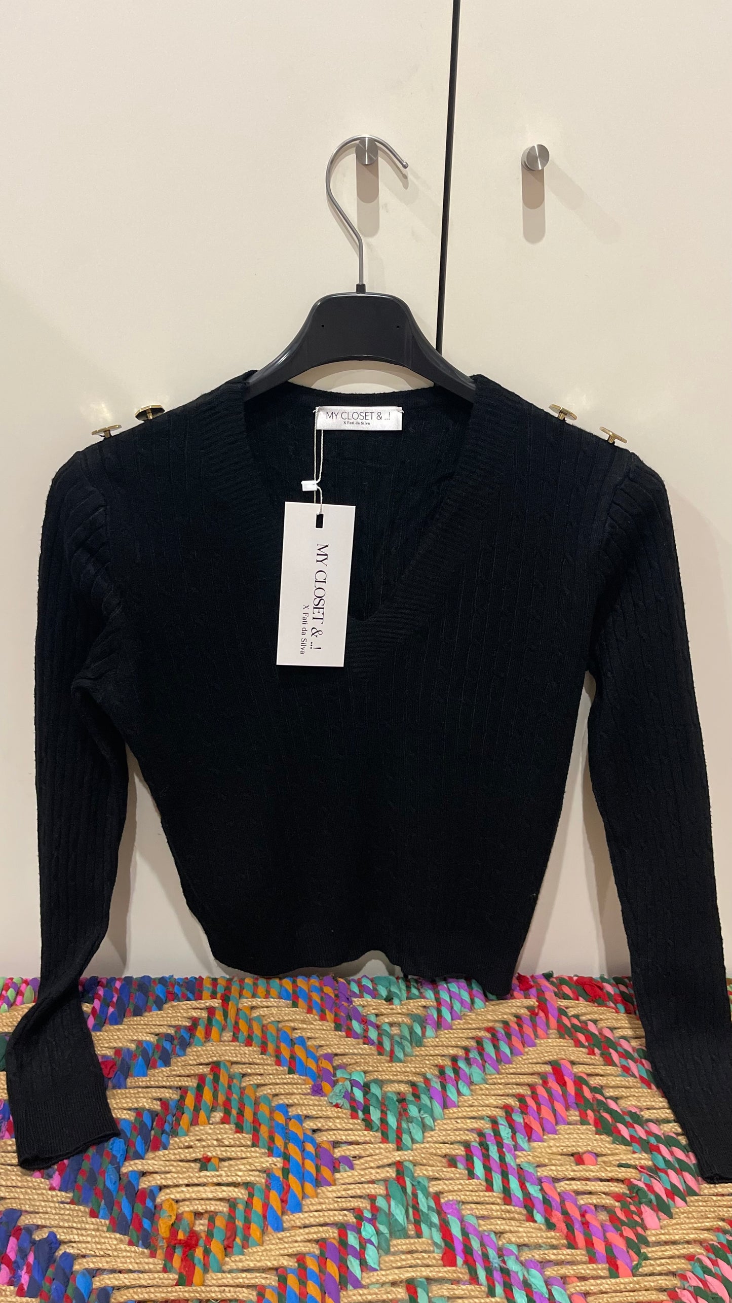 Camisola curta botões