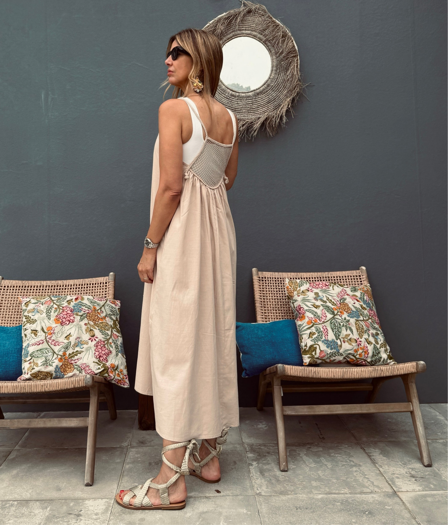 Vestido rede navy