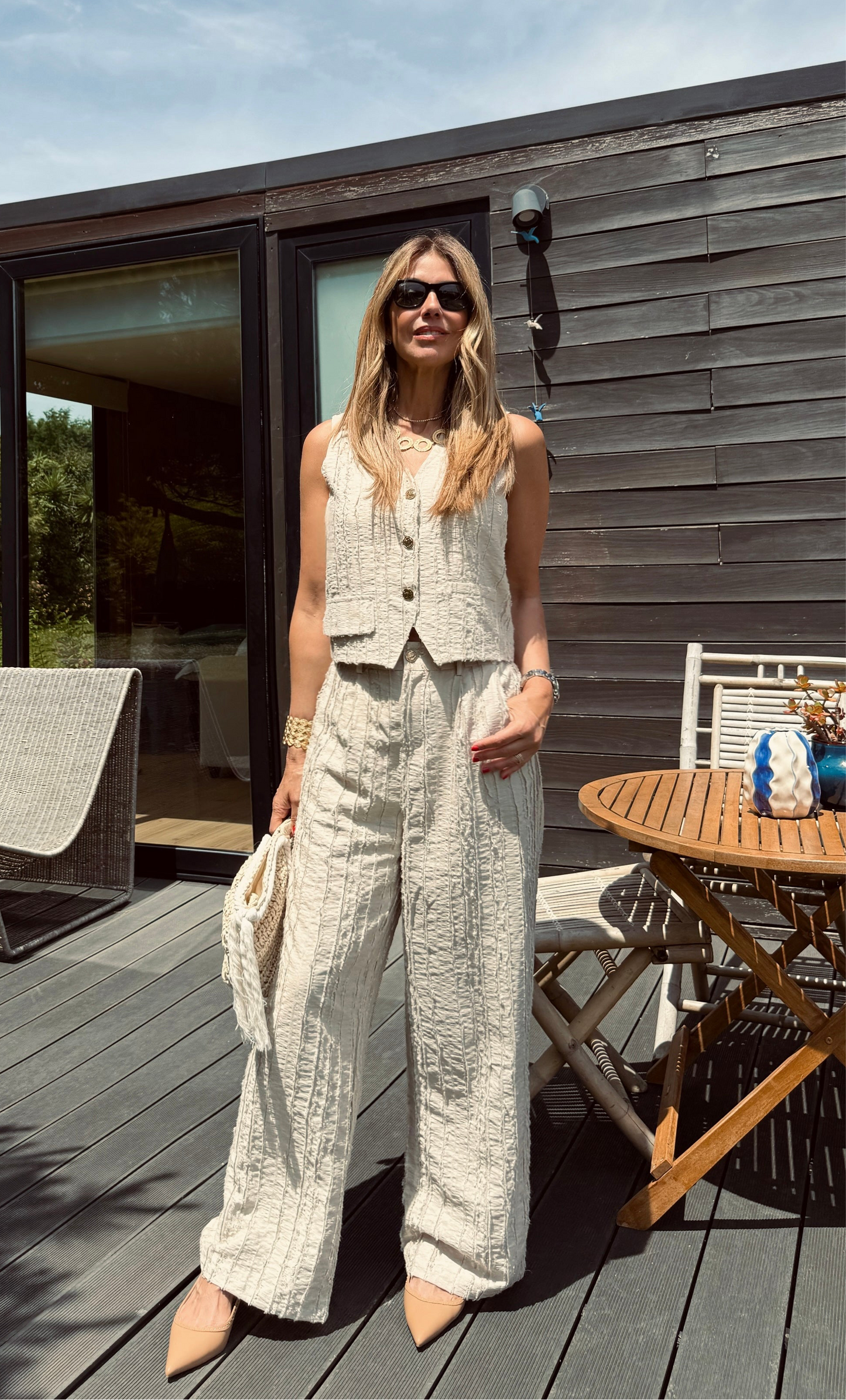Calça areia set