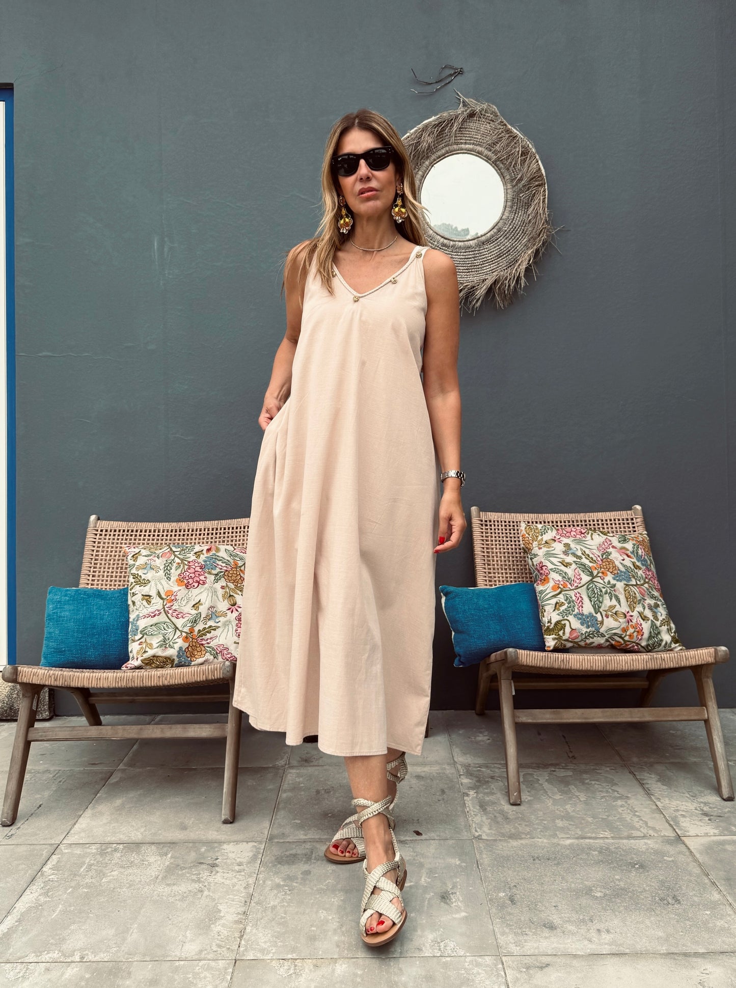 Vestido rede navy