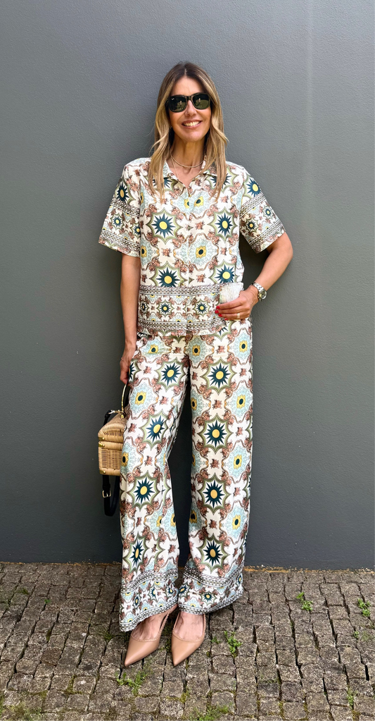 Calça estampada set