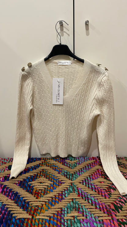 Camisola curta botões